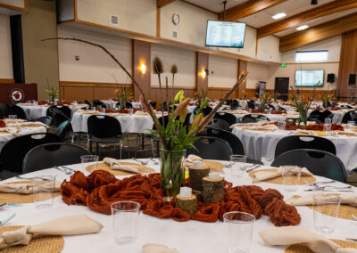 A table with a fancy centerpiece